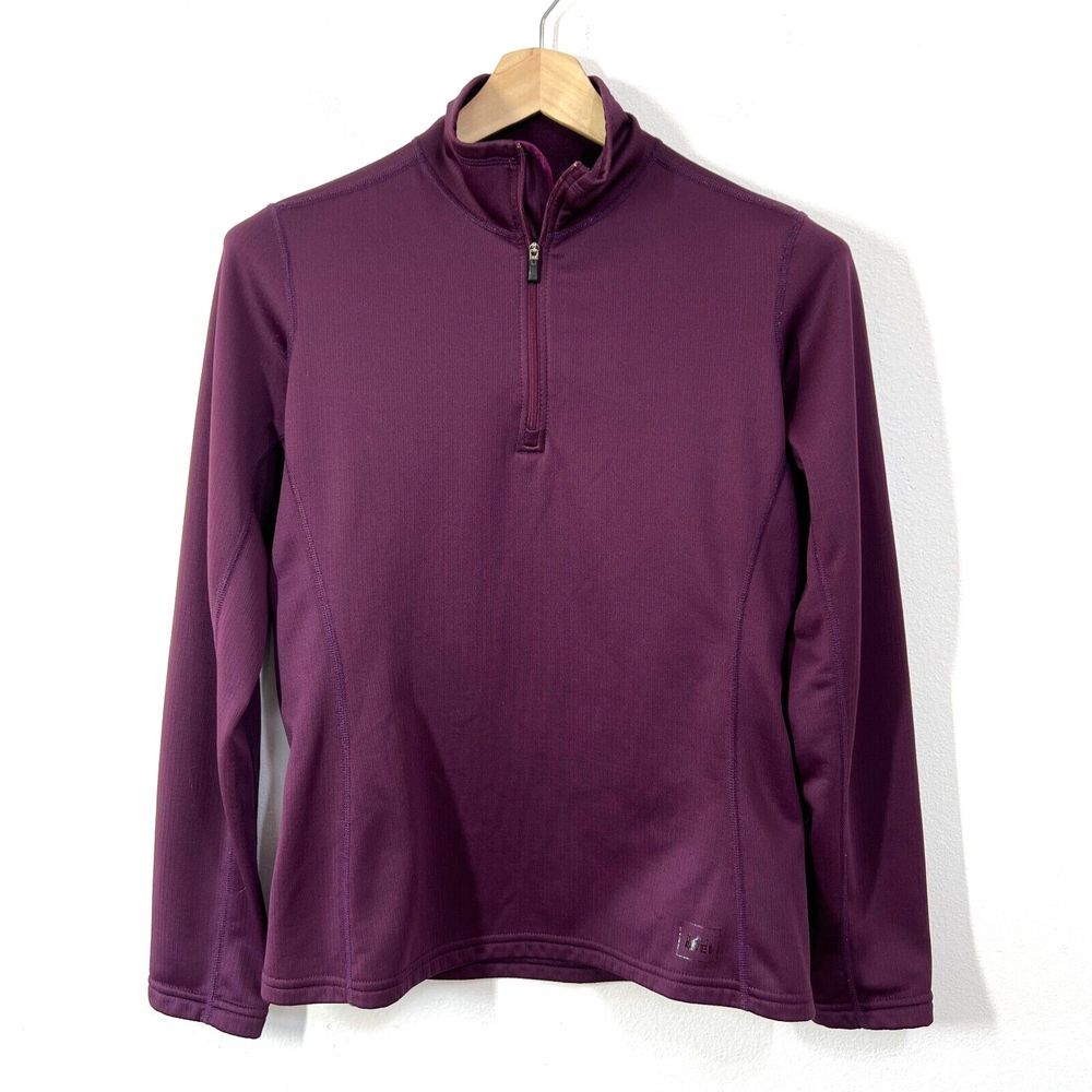 REI Top Polartec Pullover Womens Medium Purple 1/4 Zip Outdoors Activewear Hike